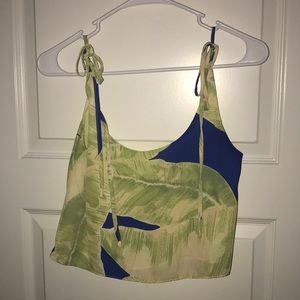 palm leaf top WORN ONCE